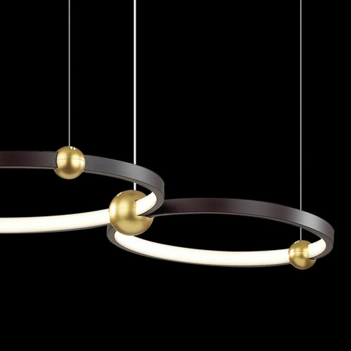 Lampa sufitowa LED Aurora no.2 40cm czarna złota regulowana do salonu i jadalni