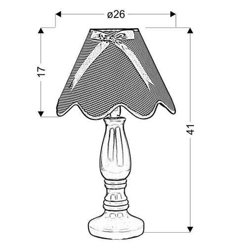Lampa stołowa Lola żółta 1x40W E14  abażur fioletowy