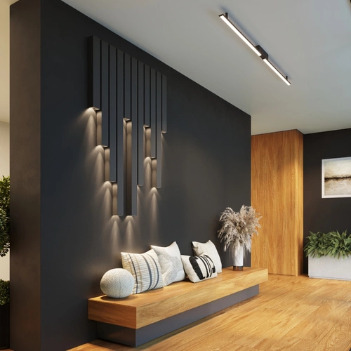 Kinkiet ścienny FREYA 60 czarny nowoczesny stalowy do salonu, sypialni i kuchni Thoro