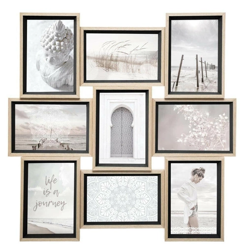 Multiramka na 9 zdjęć 10x15 Molly Atmosphera czarna drewniana wisząca na ścianę