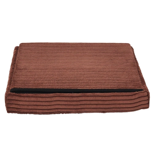 Pufa Intesi Vels Scott składana ze schowkiem sztruksowa terracotta do salonu 38x38 cm