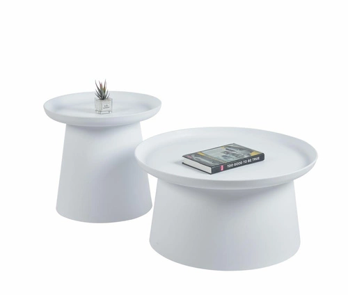 Stolik kawowy Xena okrągły biały 70 cm nowoczesny skandynawski do salonu Intesi