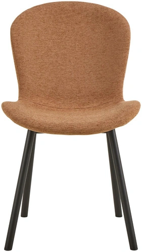 Krzesło Esra Actona do jadalni tapicerowane terracotta na czarnych nogach