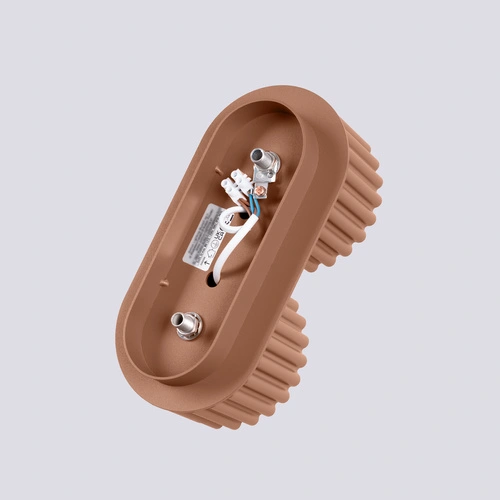 Plafon sufitowy AURA 2 nowoczesny kawowy okrągły do salonu i kuchni aluminium