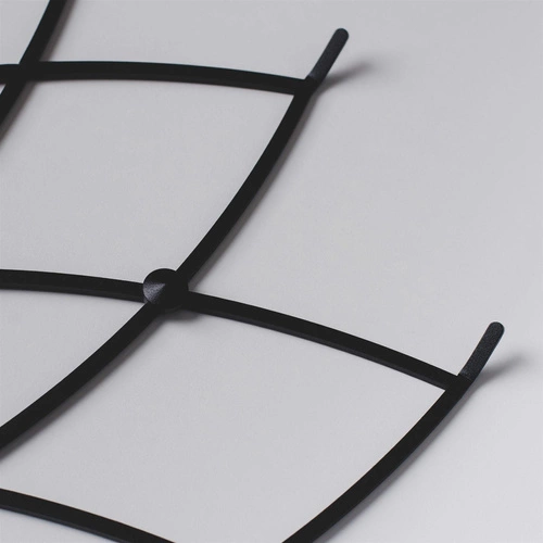 Wieszak ścienny do przedpokoju Lotos nowoczesny czarny metalowy POLYHEDRA 68 cm