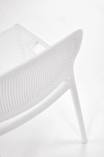 Krzesło Lynette białe do jadalni i ogrodu z tworzywa sztucznego, nowoczesne, sztaplowane, Intesi