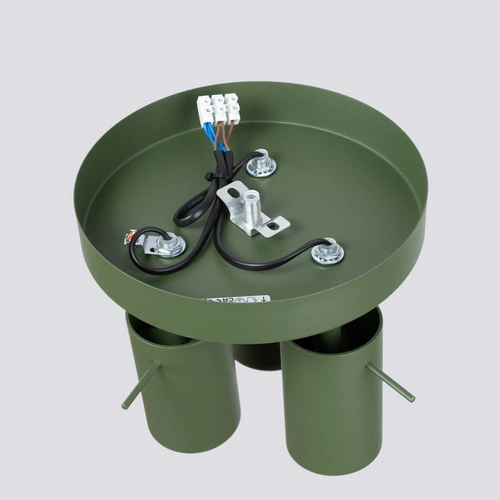 Plafon sufitowy RING 3P nowoczesny zielony oliwkowy stalowy do salonu i sypialni