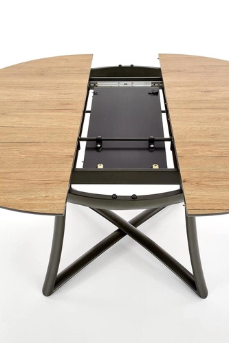 Stół okrągły rozkładany do jadalni Mira loftowy dąb naturalny 118-148 cm Intesi