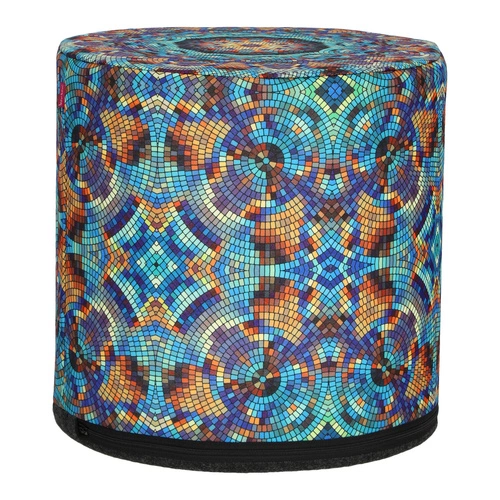 Pufa Wizard okrągła nowoczesna tapicerowana multikolor do salonu i sypialni Intesi 40 cm