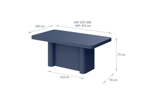 Stół rozkładany Ellerbe do jadalni nowoczesny na jednej nodze 160 cm