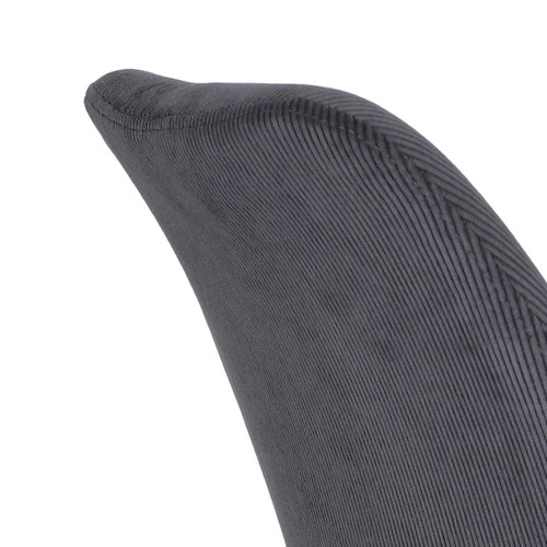 Krzesło tapicerowane Eris sztruks antracytowe do jadalni nowoczesne na czarnych nogach Actona