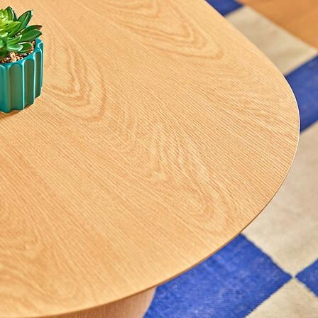 Stolik kawowy owalny Lee naturalny nowoczesny skandynawski do salonu 100x70 cm Atmosphera