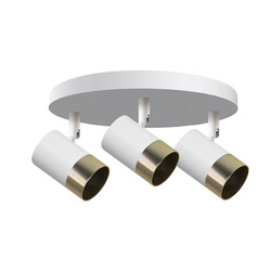 Lampa sufitowa Tobi plafon biały 3x15W GU10 klosz biały+złoty