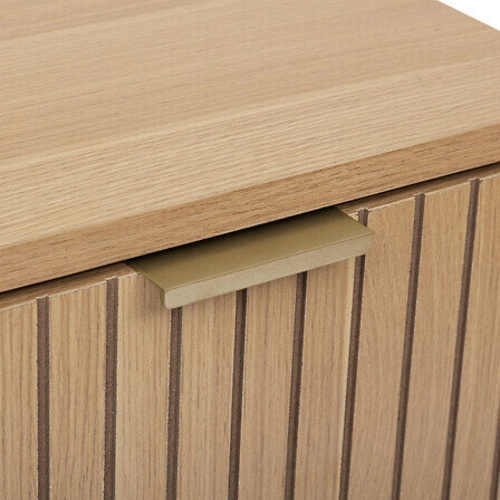 Wąska szafka łazienkowa stojąca Tasso naturalna skandynawska z szufladą 33 cm 5five