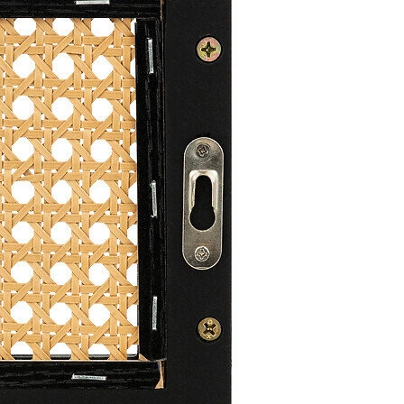 Czarna półka ścienna Raquel 48x18 cm drewniana na książki i dekoracje do salonu Atmosphera