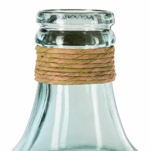 Atmosphera wysoki szklany wazon boho z rafią na kwiaty do salonu 42 cm