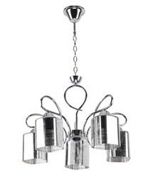 Lampa wisząca Italo chromowy 5x40W E27 klosz srebrny