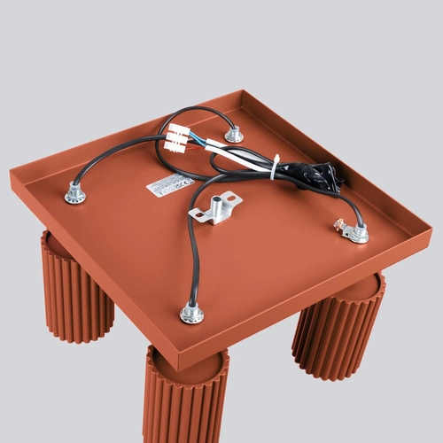 Plafon sufitowy KARBON 4 ochra czerwona nowoczesny do salonu i sypialni aluminium