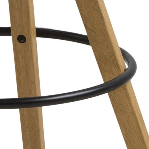 Stołek barowy Dima Melange grey/wood z drewnianymi nogami