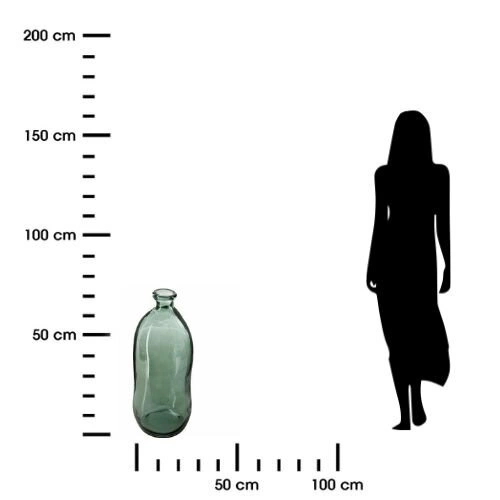 Wazon szklany Dame J 73 cm zielony nowoczesny do salonu na kwiaty Atmosphera