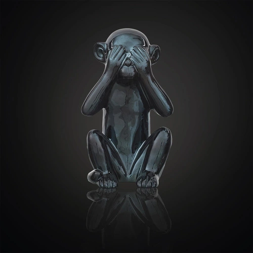 Figurka dekoracyjna Monkey czarna ceramiczna Intesi 30 cm nowoczesna do salonu