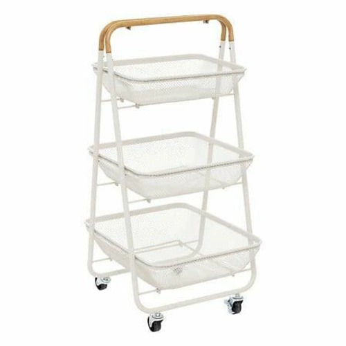 Metalowy wózek 3-poziomowy Mayaj biały na kółkach do kuchni, łazienki lub biura 5five