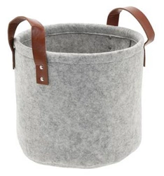 Kosz do przechowywania filcowy Intesi Fils S okrągły szary do salonu lub sypialni