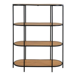 Regał na książki Vita loftowy dąb czarny 85 cm nowoczesny do salonu i sypialni Intesi