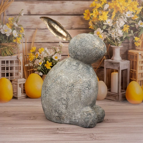 Intesi duża figurka wielkanocna królik szary 49cm dekoracja do salonu lub na komodę