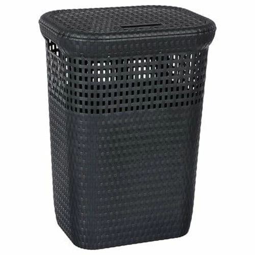 Kosz na pranie 60 l technorattan szary