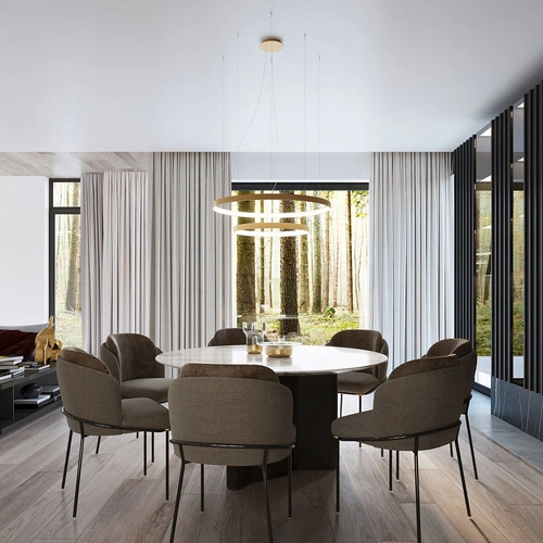 Plafon sufitowy LED RIO 78 złoty nowoczesny do salonu i kuchni 87 cm Thoro