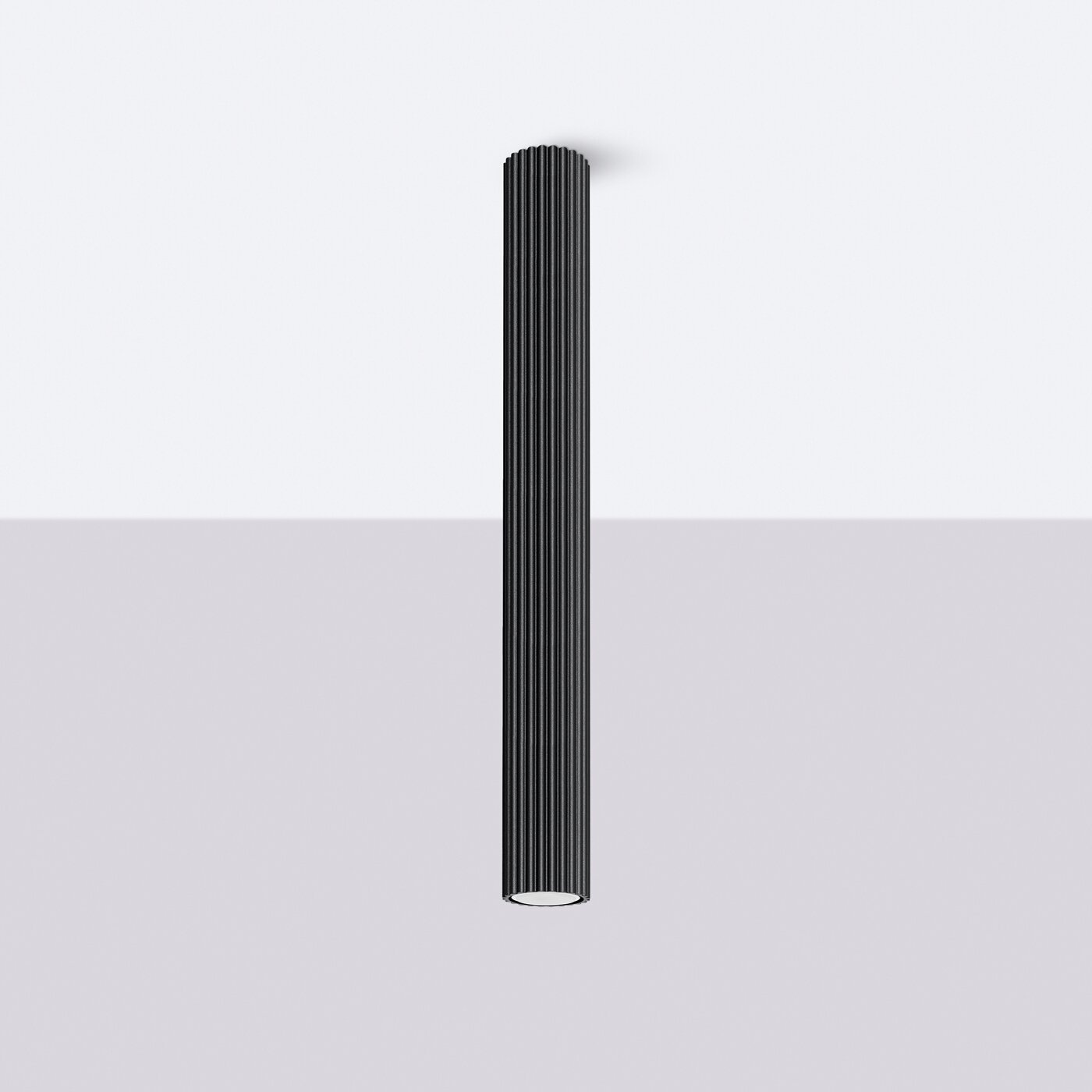 Plafon sufitowy KARBON 60 czarny nowoczesny aluminiowy do salonu i sypialni SOLLUX