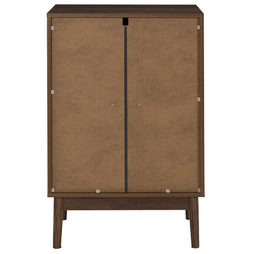 Komoda Tiffany z szufladami ryflowana orzech 60 cm klasyczna na nóżkach do salonu Intesi