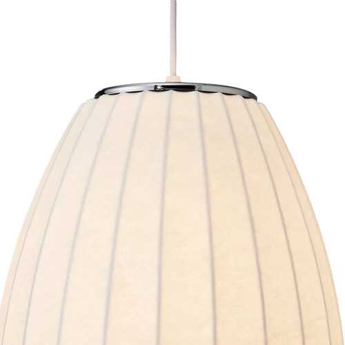 Lampa wisząca SILK BARREL biała 50 cm nowoczesna regulowana do salonu i jadalni