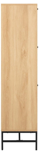 Szafka na buty Albany Actona szeroka dąb naturalny z ryflowanym frontem loftowa wysoka
