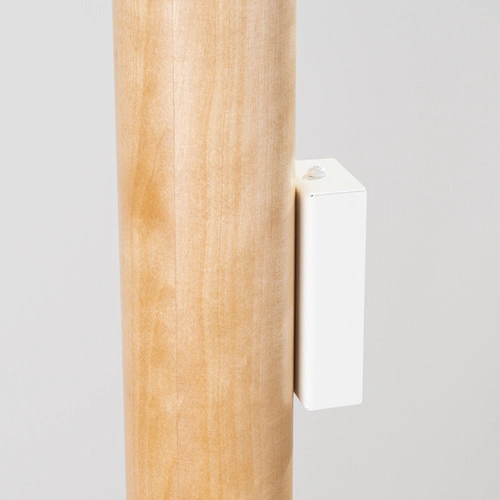 Nowoczesny kinkiet ścienny LINO biały z naturalnego drewna do salonu i sypialni