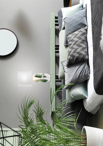 Lampa stołowa Palma 2 biała ceramiczna z abażurem nowoczesna lampka nocna do sypialni 59 cm