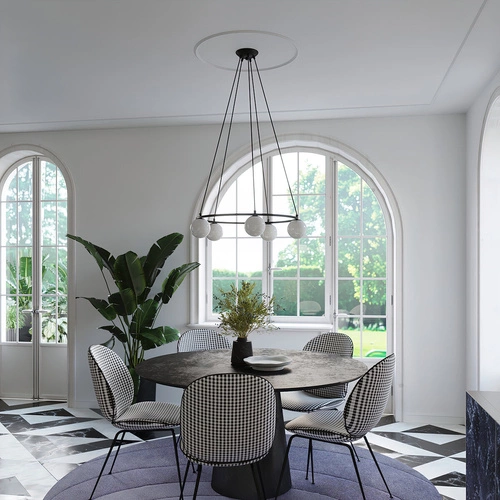 Żyrandol nowoczesny YOLI 5 czarny lampa sufitowa kula do salonu i jadalni 80 cm