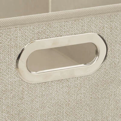 Pudełko materiałowe do regału 31x15 beżowe z metalowym uchwytem 5five simply smart