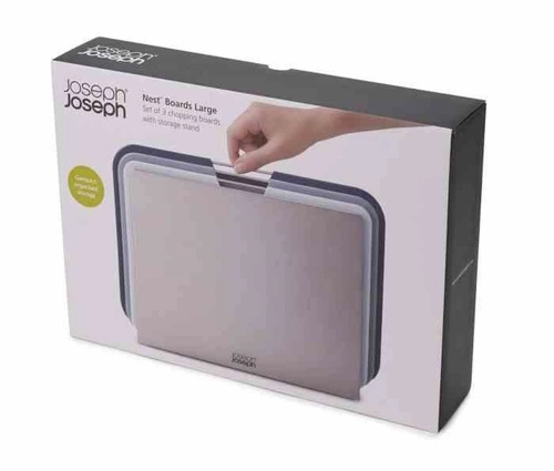 Joseph Joseph Nest zestaw 3 plastikowych desek do krojenia szarych do kuchni