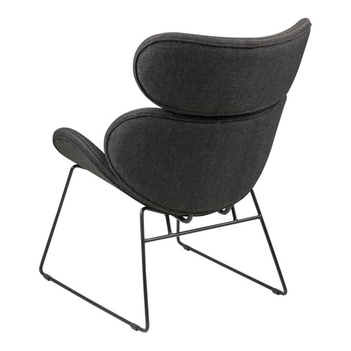 Fotel uszak Cazar szary nowoczesny na płozach tapicerowany do salonu Actona wypoczynkowy