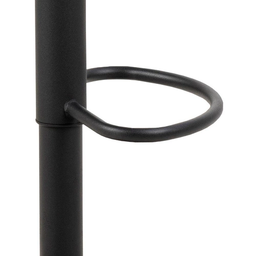 Hoker tapicerowany Naomi Actona antracytowy z oparciem, regulowany, obrotowy do kuchni