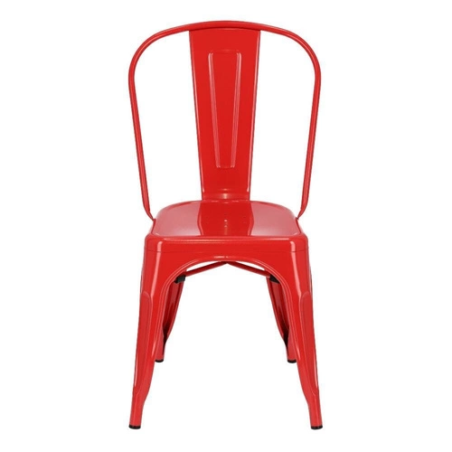 Krzesło metalowe Paris czerwone inspirowane Tolix do jadalni i kuchni styl industrialny