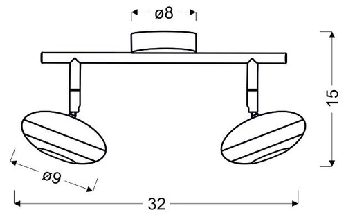 Lampa sufitowa Skipper listwa 2x6W LED cob główka okrągła 1e z przegubem kd system chrom
