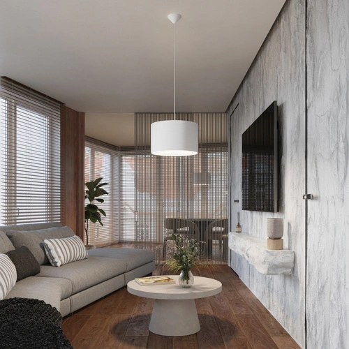 Lampa wisząca NOVA 30 biała minimalistyczna regulowana do salonu i jadalni