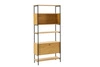 Regał na książki Lattes dąb 175 cm metalowy z szafką do salonu loftowy Intesi