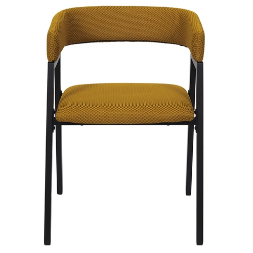 Krzesło tapicerowane Craft Intesi do jadalni i kuchni żółte nowoczesne z podłokietnikami