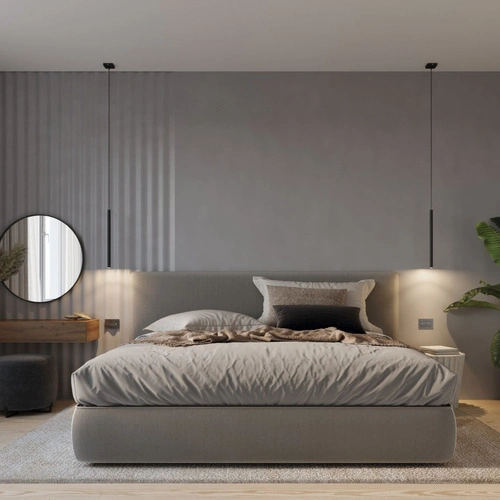 Nowoczesna lampa wisząca Pastelo 5P czarna do salonu i jadalni metalowa SOLLUX