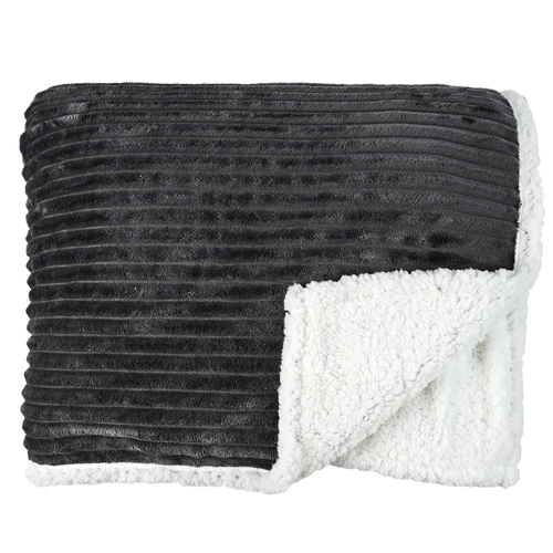 Koc Sherpa Intesi ciepły i miękki szary 180x220 na łóżko i kanapę do salonu