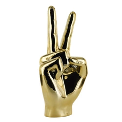 Figurka dekoracyjna Dłoń Victoria Intesi złota ceramiczna do salonu i biura 27 cm